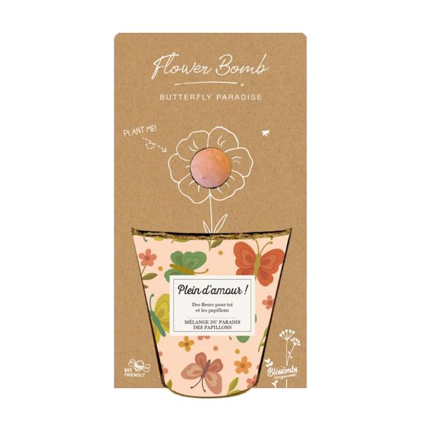 Blossombs - Kit de semis - Plein d'amour - 1 bombe à graines - BIO - face recto